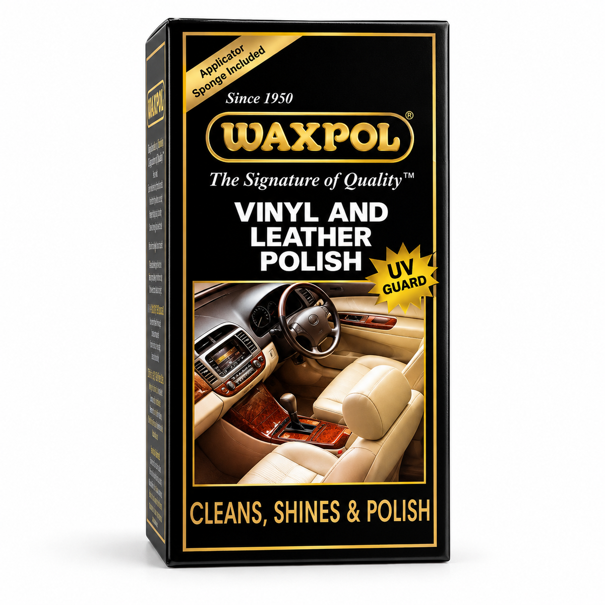 Waxpol Vinyl & Leather Polish with UV Guard – Cleans, Shines & Protects